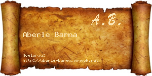 Aberle Barna névjegykártya